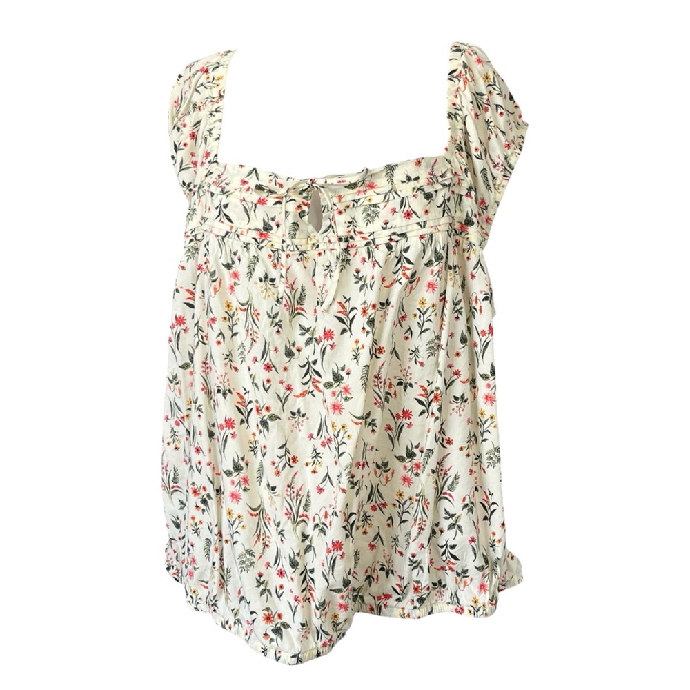 Old Navy Romantic Peasant Blouse Floral Print Square Neck Womens Plus Size 4X